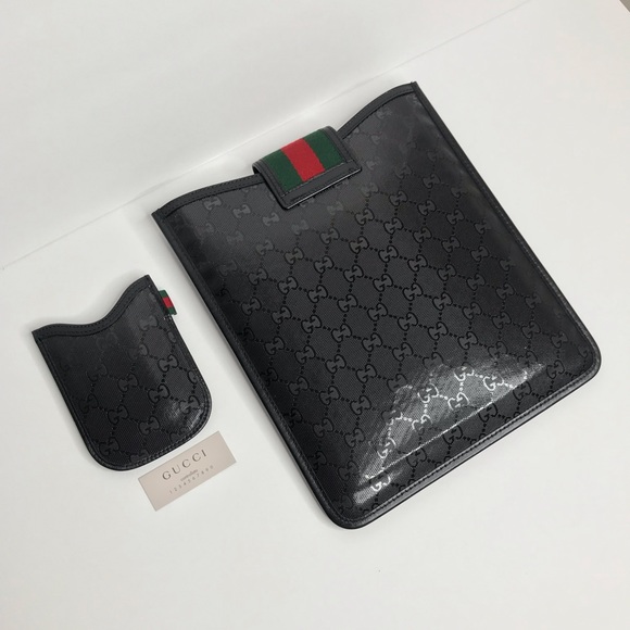 AUTHENTIC Black Gucci Imprime GG Tablet Case - Picture 3 of 4